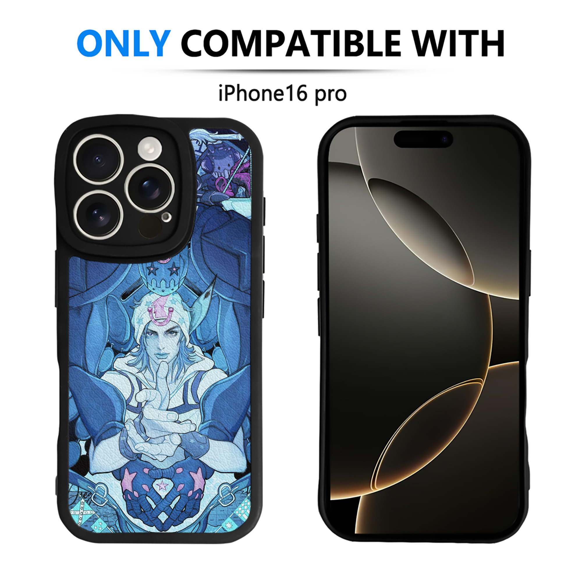 （画像用） ジョジョの奇妙な冒険 JoJo's Bizarre Adventure 【iPhone 16シリーズ対応】シリコンスマホケース（レザー調） 材質：シリコン